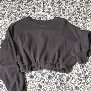 Hollister Dark Gray/charcoal Cropped Sweatshirt- size XS